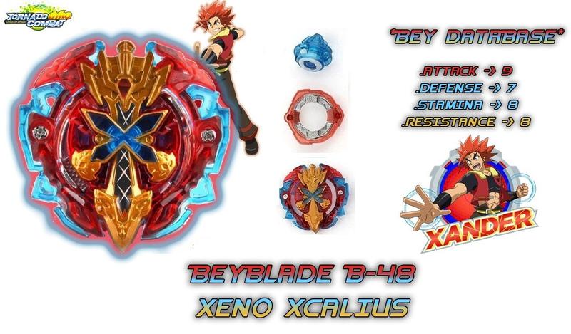 Beyblade Burst B-48 Xeno Xcalius + Lançador - Conjunto Pião de